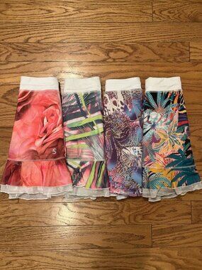 LOT OF 4: SOFIBELLA Fun Colors and Prints Athletic Pickleball/Tennis Skort XS